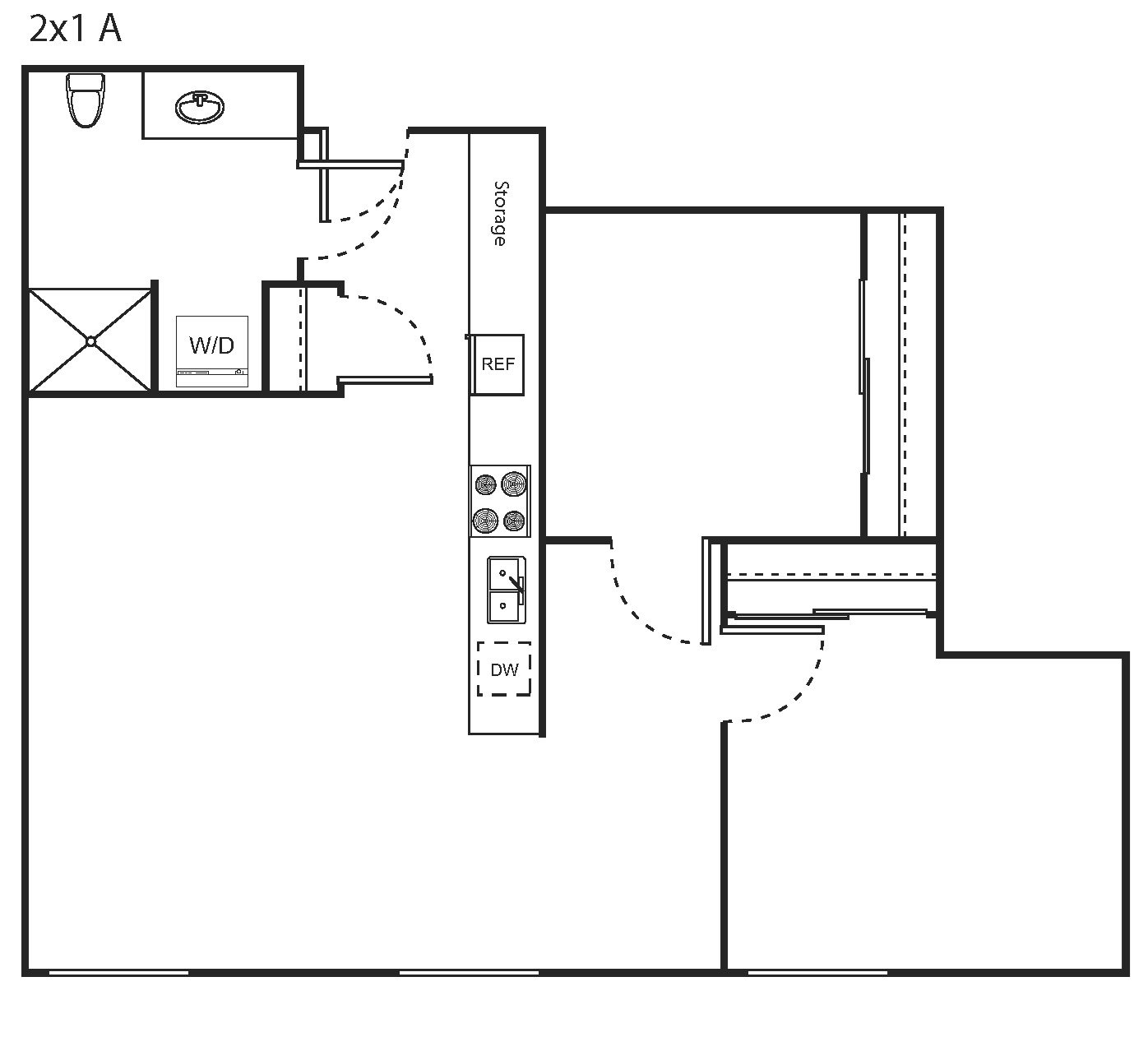 Two Bedroom B 2 Bedroom, 1 Bath B